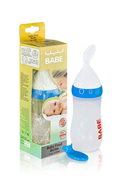 Babe - Baby Silicone Body Cereal Feeding Bottle with PP Material Spoon, 4oz/1...