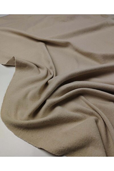 Kumaş Parça Țesătură reiată tip camisolă în culoarea bej (Lățime 110 cm x Lun...