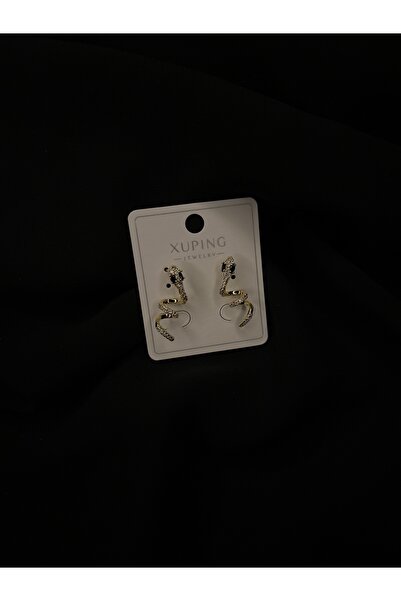 XUPING JEWELRY ME Jewelry Takı Xuping Marka Zirkon Taşlı Yılan Model 2 Küpe