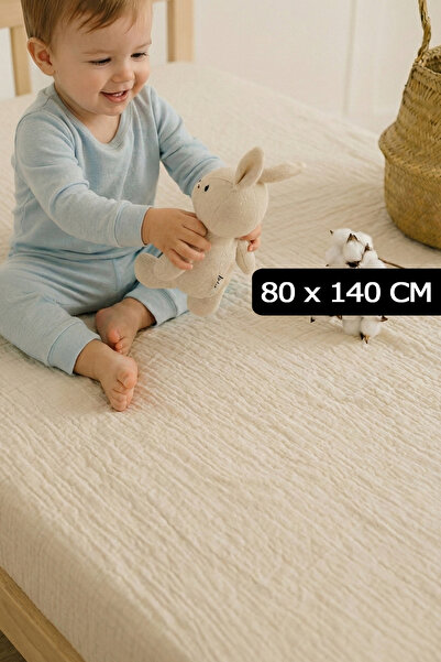 Soho Organics ملاءة سرير من الموسلين - 80x140 سم |   ارتفاع السرير 10-15 سم |...
