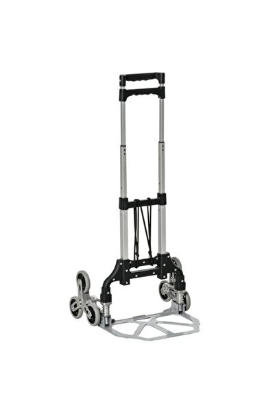 FOXMAG24 Multifunctional Extendable Trolley, 75kg Load, 6 Wheels, Metal, Adju...