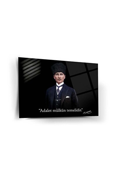 Atatürk Adalet Yazılı Cam Tablo – ATA313