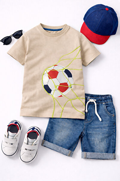 ArtYus Football Themed Unisex Kids T-Shirt – Cotton Energetic Design Casual T...