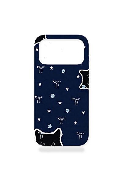 ila bags iPhone 17 Pro Uyumlu Laciver, Kedi Tasarım Koruyucu Baskılı Desen Te...