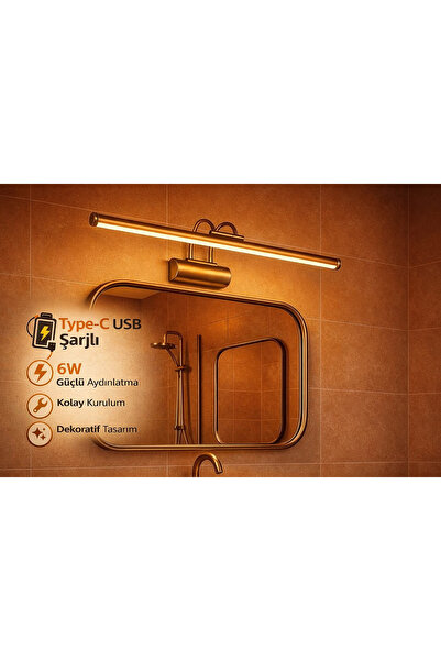 RulTech Sarjlı LED Flüt Resim Aplik | 6W | 3200K Gün Işığı | 35cm | Duvar Tip...