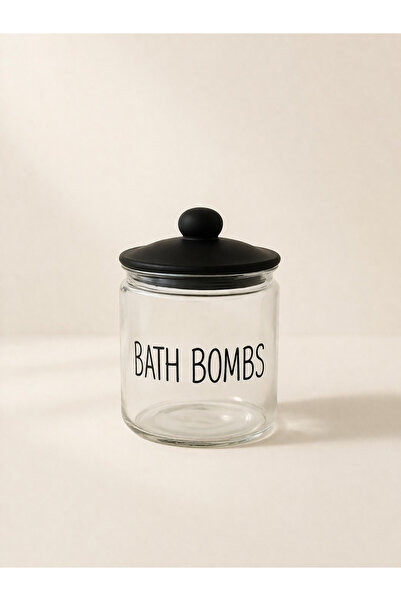 Mirilliahome Glass Storage Jar with Black Lid Multi-Purpose Decorative Jar