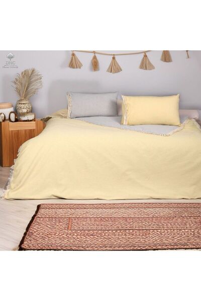 DNC home tekstil Gray Yellow Double Duvet Cover Set