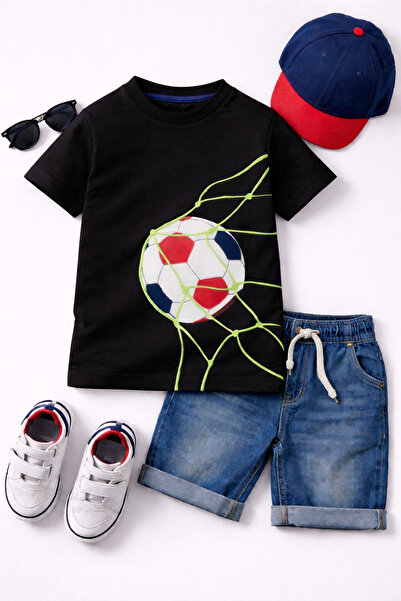 ArtYus تي شيرت للأطفال للجنسين بتصميم كرة القدم - تي شيرت كاجوال بتصميم مبتكر...