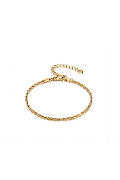 ESJ Stainless Steel Italian Twist Chain Unisex Bracelet 3 mm 16 + 5 cm