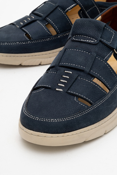 maximoda piele naturală , Pantofi de vară pentru bărbați, cu velcro, din nubu...