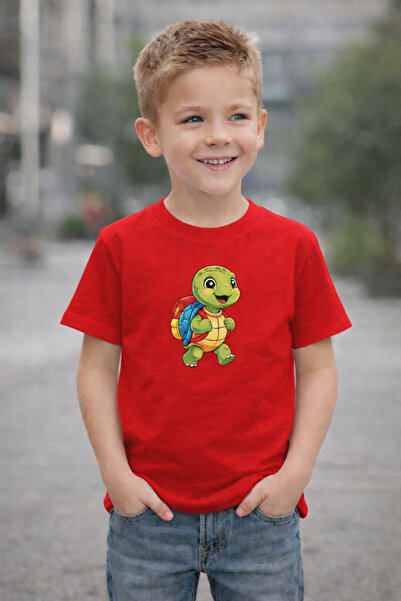 ArtYus Χαριτωμένο παιδικό μπλουζάκι Unisex με στάμπα χελώνας και λαιμόκοψη πο...