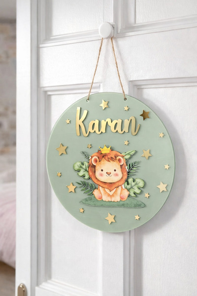 Güler Kaligrafi Kişiye Özel 30 cm Pleksi Kapı Süsü Bebek Odası Kapı Süsü Asla...
