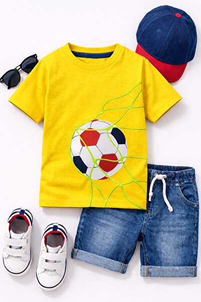 ArtYus تي شيرت للأطفال للجنسين بتصميم كرة القدم - تي شيرت كاجوال بتصميم مبتكر...