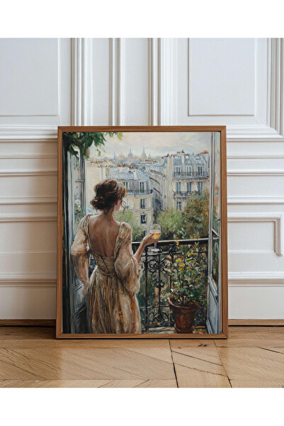 Tuba Decor Tablou într-o singură piesă cu ramă din lemn: Fată la Paris