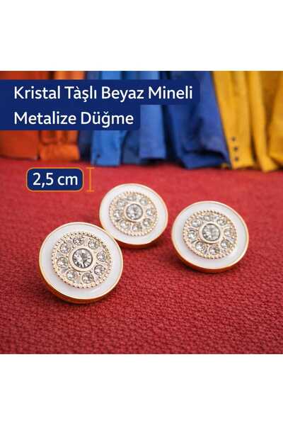 beyna aksesuar NASTURE METALIZAT AURIU ALB MINERAL CU PIATRA DE CRISTAL 2,5 C...
