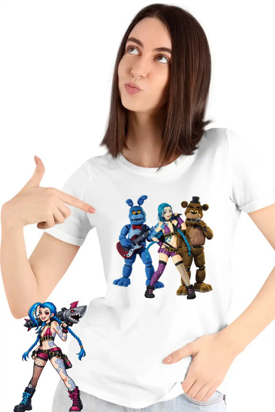 OEM Women's T-Shirt Jinx Fnaf Arcane Fredy Runeterra