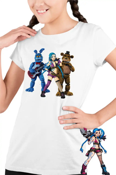 OEM Tricou Copii Fete Jinx Fnaf Arcane Fredy Runeterra