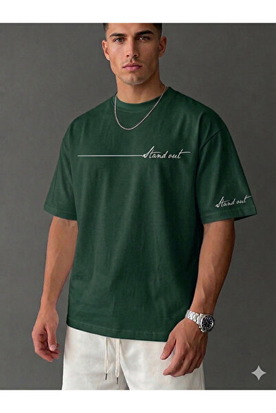 ALİ.COM Unisex Stand Out Printed Crew Neck Cotton Oversize T-Shirt