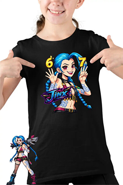 OEM Παιδικό Κοριτσίστικο Μπλουζάκι Jinx Six Seven Arcane Runeterra