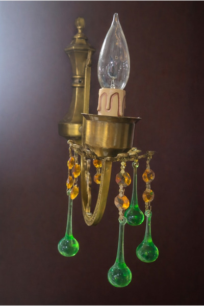 esdekor Average 24X24Cm Metal Vintage Sconce Decorated Wall Lamp Happy 1 Piece