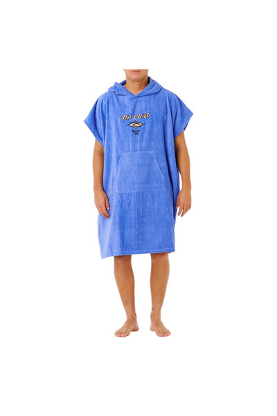 Rip Curl Πόντσο με κουκούλα και λογότυπο, μπλε αιθαλές