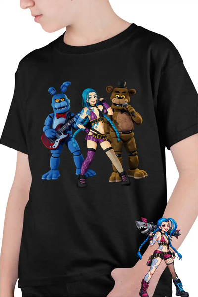 OEM Tricou Copii Baieti Jinx Fnaf Arcane Fredy Runeterra