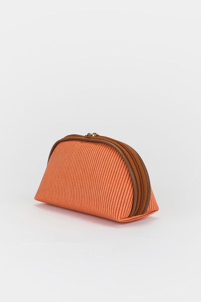 Lui Baby Triangle Makeup and Organizer Bag with Stylish Textured Fabric and Z...