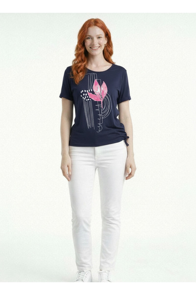 Neden Tekstil Women's Short Sleeve Patterned T-Shirt