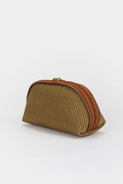 Lui Baby Triangle Makeup and Organizer Bag with Stylish Textured Fabric and Z...