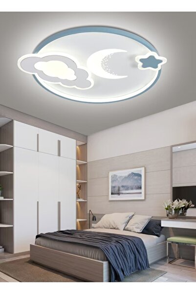 KKG ELEKTRİK Ay & Yıldız Temalı Led Tavan Plafonyer Avize – Çocuk Odası Aydın...