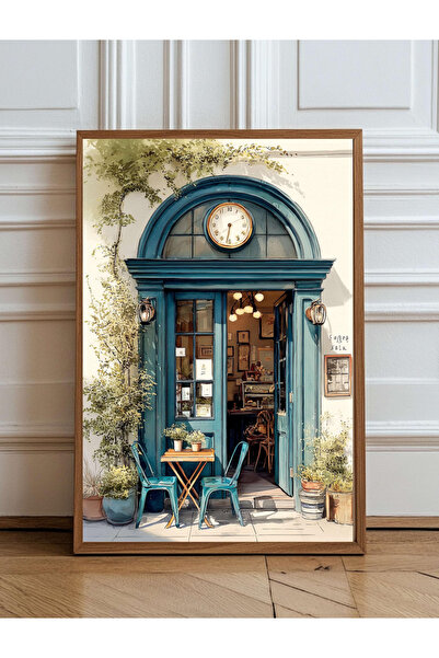 Tuba Decor Cafea cu ceas de masă cu ramă din lemn dintr-o singură bucată