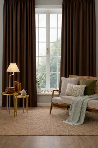 Wowlays Home Καφέ κουρτίνα σκίασης με πυκνή υφή, με αποτέλεσμα συσκότισης και...