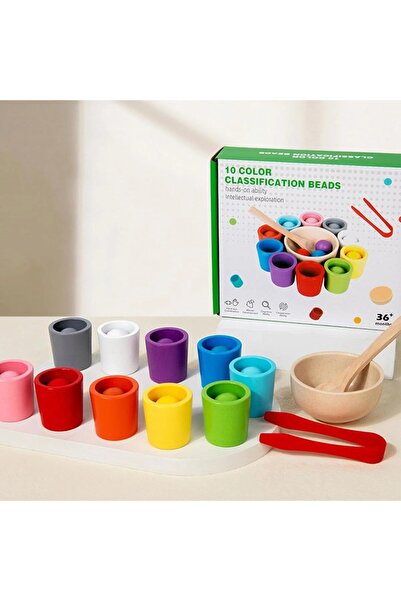 Montessori Color Sorting Game and Balls for Skill Development - 10 Colors