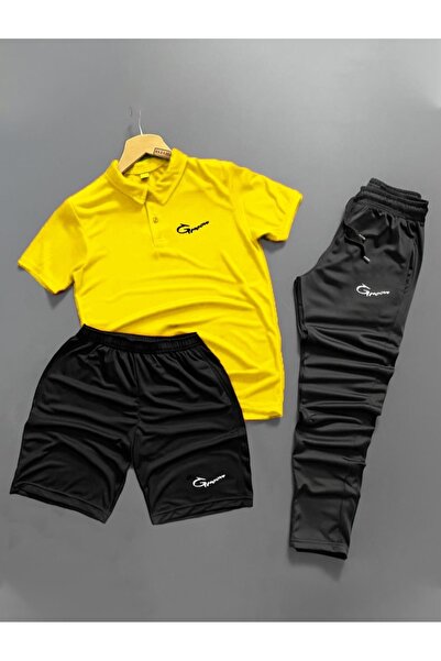 NOFLEN Polo Collar 3-Piece Grove Men's Scuba Bottom and Top Tracksuit Set