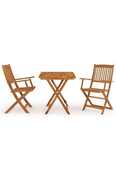vidaxl Set mobilier grădină pliabil, 3 piese, lemn masiv acacia