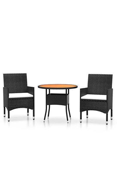 vidaxl Set mobilier de grădină, 3 piese, poliratan