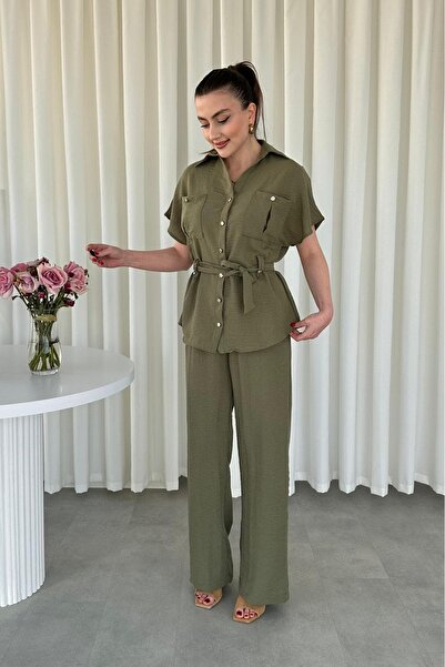 MaziButik Keten Bağlamalı Takım