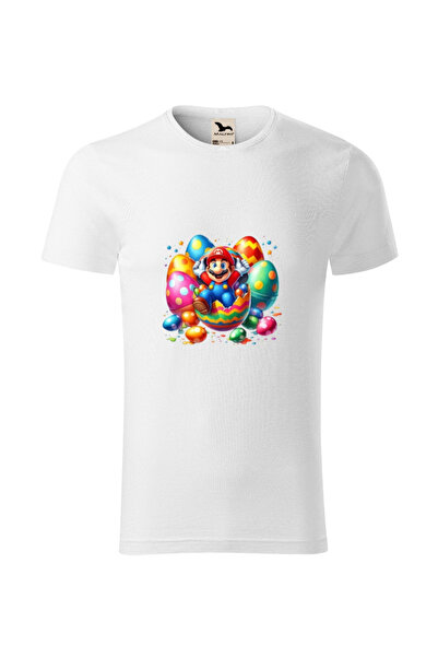 Malfini Tricou Copii Bumbac Print DTF Tematică Paste Fericit cu Super Mario