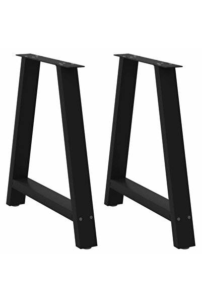 vidaxl A-shaped table legs, 2 pcs., black, 70x(72-73) cm, steel