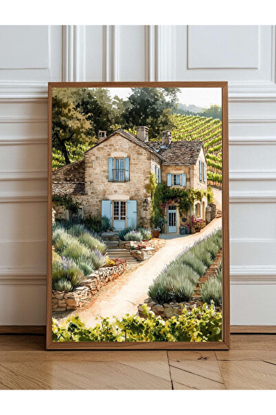 Tuba Decor Ειδικός πίνακας ζωγραφικής με ξύλινο πλαίσιο, γαλλικό σπίτι από κλ...