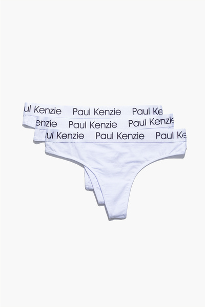 Paul Kenzie 3-Pack Women's String Panties - Whitey