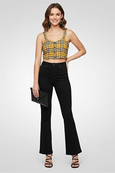 Maje بلوزة نسائية قصيرة بدون أكمام بياقة على شكل V، متعددة الألوان