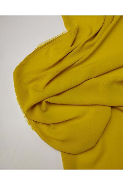 Kumaş Parça Ύφασμα σιφόν με ρυτίδες σε χρώμα μουστάρδας 140x200εκ.