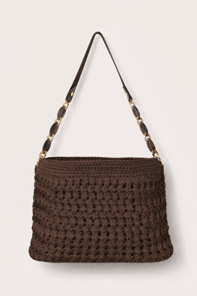 BY AKTEPE STORE Handmade Brown Knitted Women's Shoulder Bag – Stylish Design ...