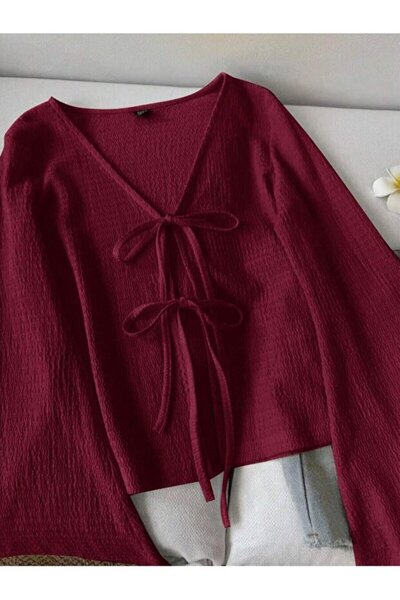 ikomteks Ισπανική μπλούζα με δέσιμο στο μανίκι