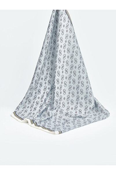 LC Waikiki Lcw Modest Turquoise Voile Printed Women's Shawl with Nevavm Diffe...