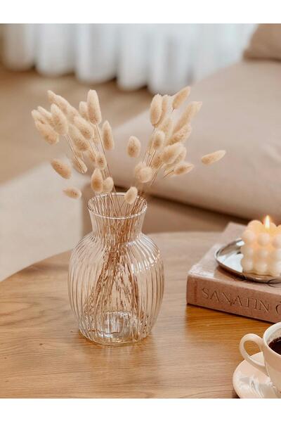 Hestia Home Vaza decorativă din sticlă Lidya – Vaza pentru pampas și flori