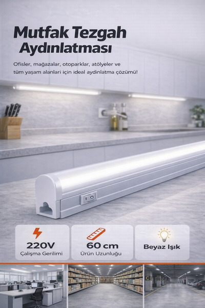 ASİL ELECTRİC Mutfak Tezgah Aydınlatması-Raf Aydınlatması Armatür 60 cm Led A...