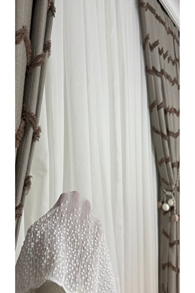 Görkem ستارة من التول المزخرف بتصميم تنورة أرضية من الخيزران - ستارة عصرية أن...