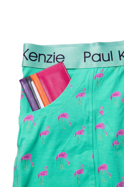 Paul Kenzie Cepli Erkek Boxer - Pink Birdy - Pockets